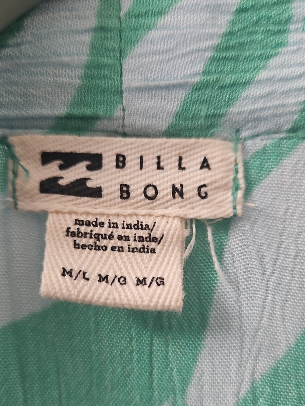 Billabong Swim Robe Cover Up Tropicana Mint Palm Print Kimono with Pink Accent - Picture 2 of 6